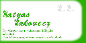 matyas makovecz business card