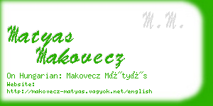 matyas makovecz business card